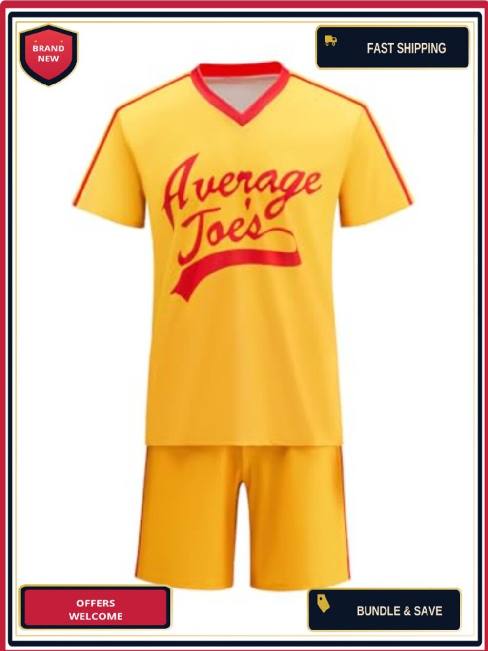 Men's Dodgeball Average Joe's Cosplay Costume 2 Piece Polyester Jersey Shorts